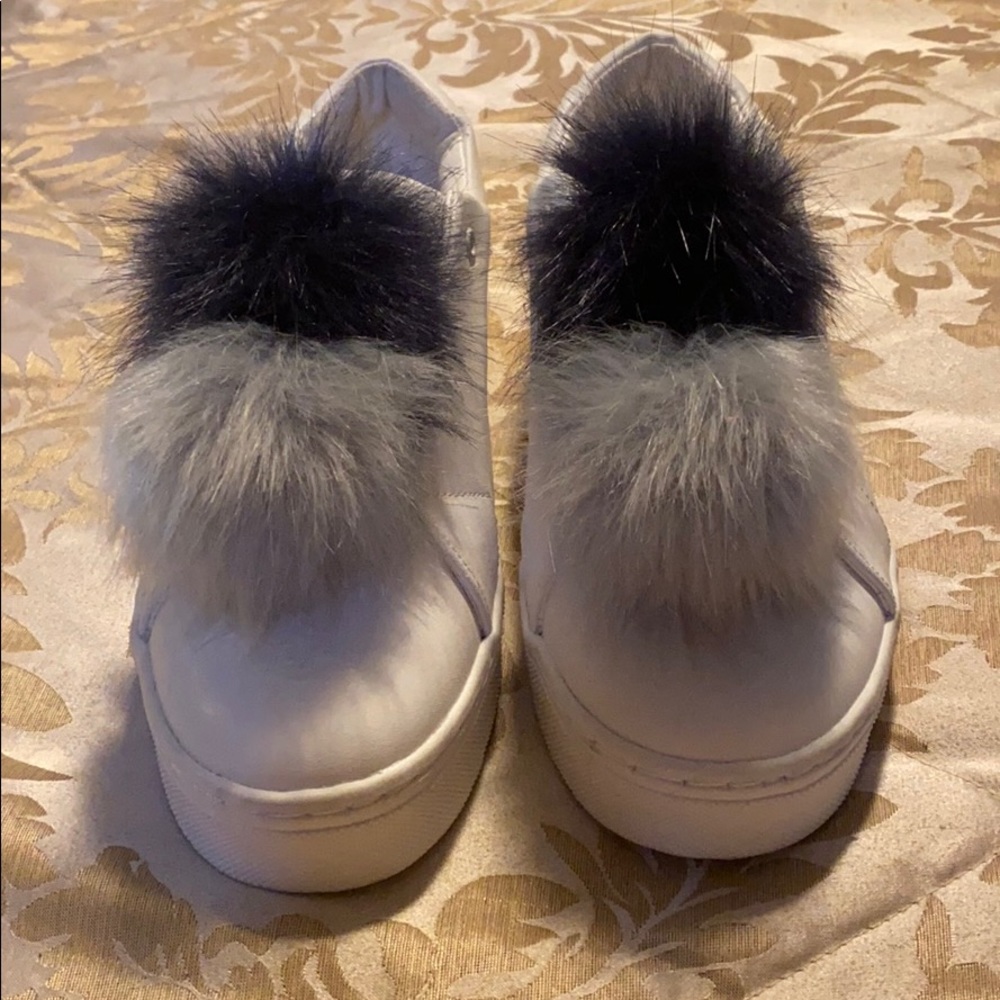 Sam Edelman White Pom Pom Sneakers